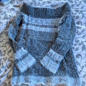 Anthropologie Sleeping On Snow fuzzy sweater gray